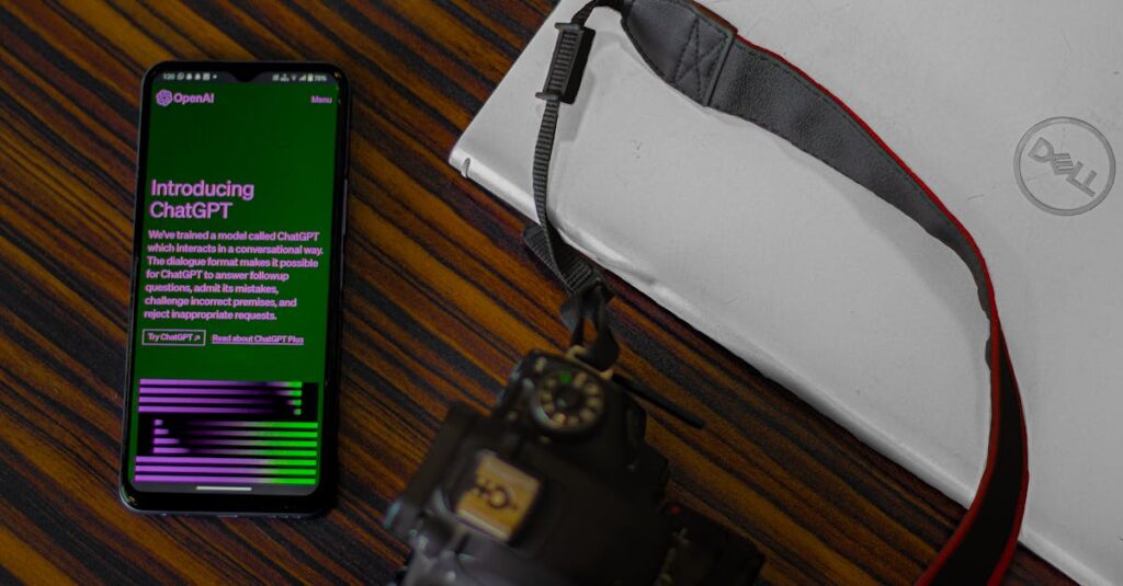 AIツールを使ってアフィリエイトを効率化する様子を描いた図。ライティング、画像生成、分析をAIが支援しているイメージ。